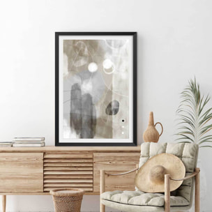 Affiche abstrait et soft line n°3 Affiche + cadre en bois - Noir