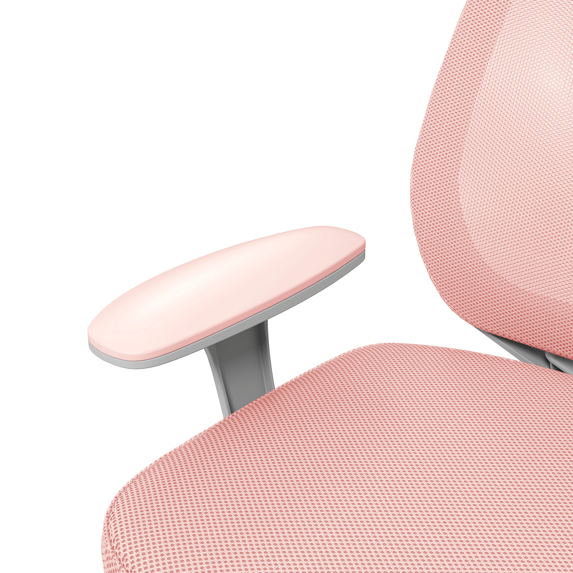 Chaise de bureau ergonomique hauteur réglable pivotante 360° revêtement maille rose