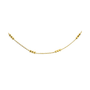 Collar Triple Dots Plata Baño Oro