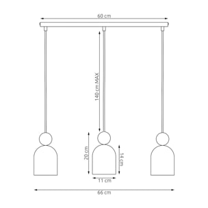 Lampada a sospensione MESI in acciaio bianco e legno naturale