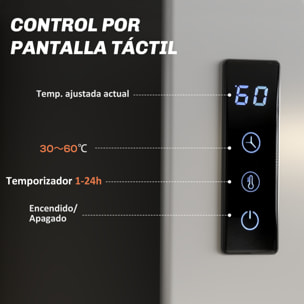 Toallero Eléctrico de Pared 130W Radiador Toallero Eléctrico de Aleación de Aluminio con Control WIFI Pantalla Táctil Temporizador 4 Barras Temperatura Ajustable Bajo Consumo IPX4 Blanco