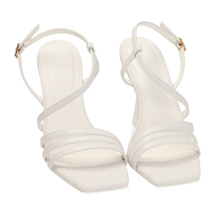 Sandali bianchi, tacco 9,5 cm