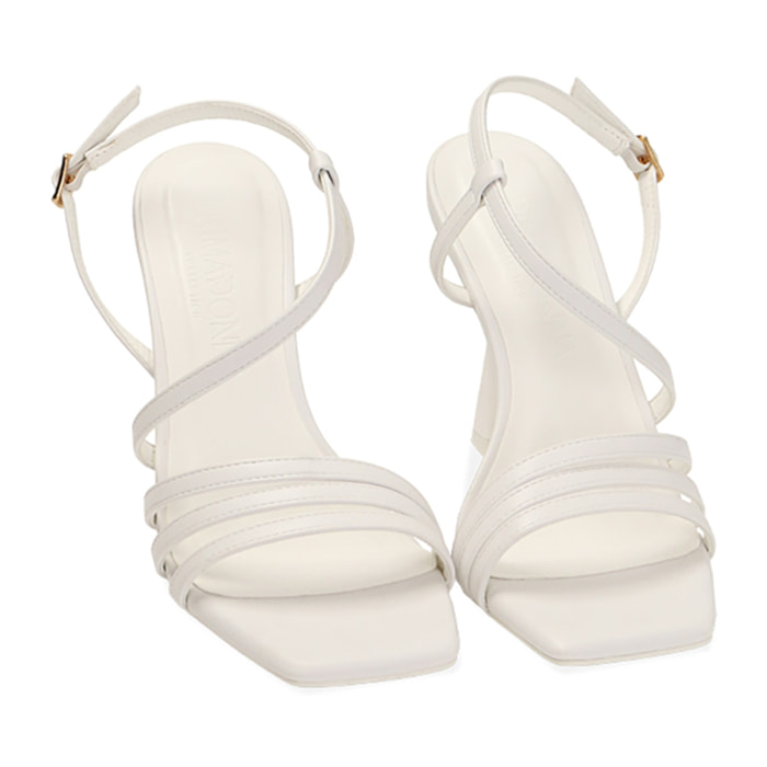 Sandali bianchi, tacco 9,5 cm