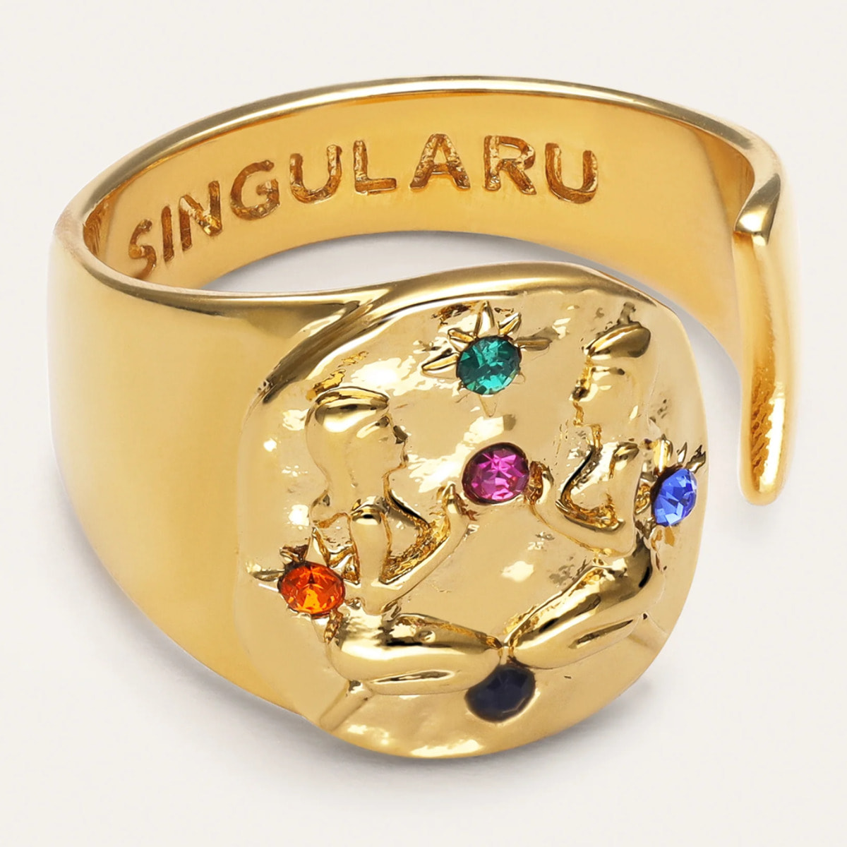 Anillo Organic Colors Zodiaco Baño Oro