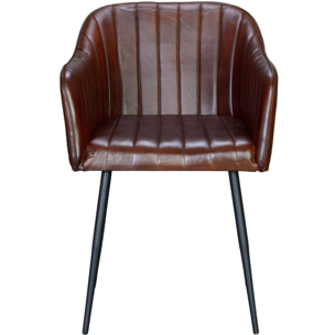 Sillón de Piel 54 Cm Estilo Industrial Vintage