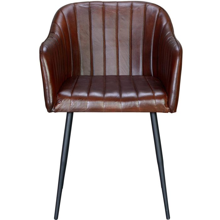 Sillón de Piel 54 Cm Estilo Industrial Vintage