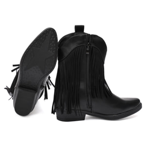 Stivaletto in simil pelle con frangia