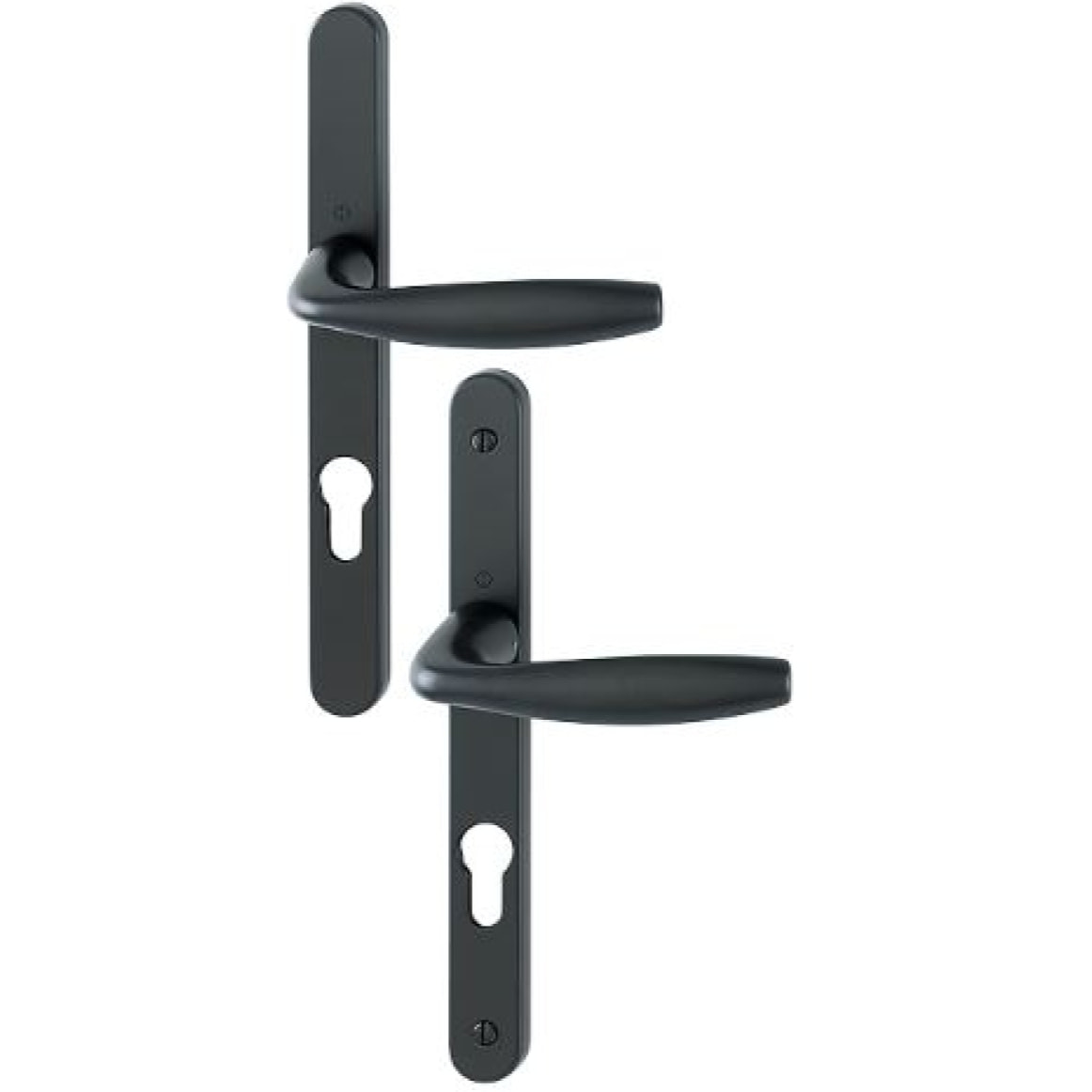 Ensemble de porte sur plaque étroite New-York 1810RH/300LMSGL/1810 HOPPE Noir mat PZ70 - 3944808
