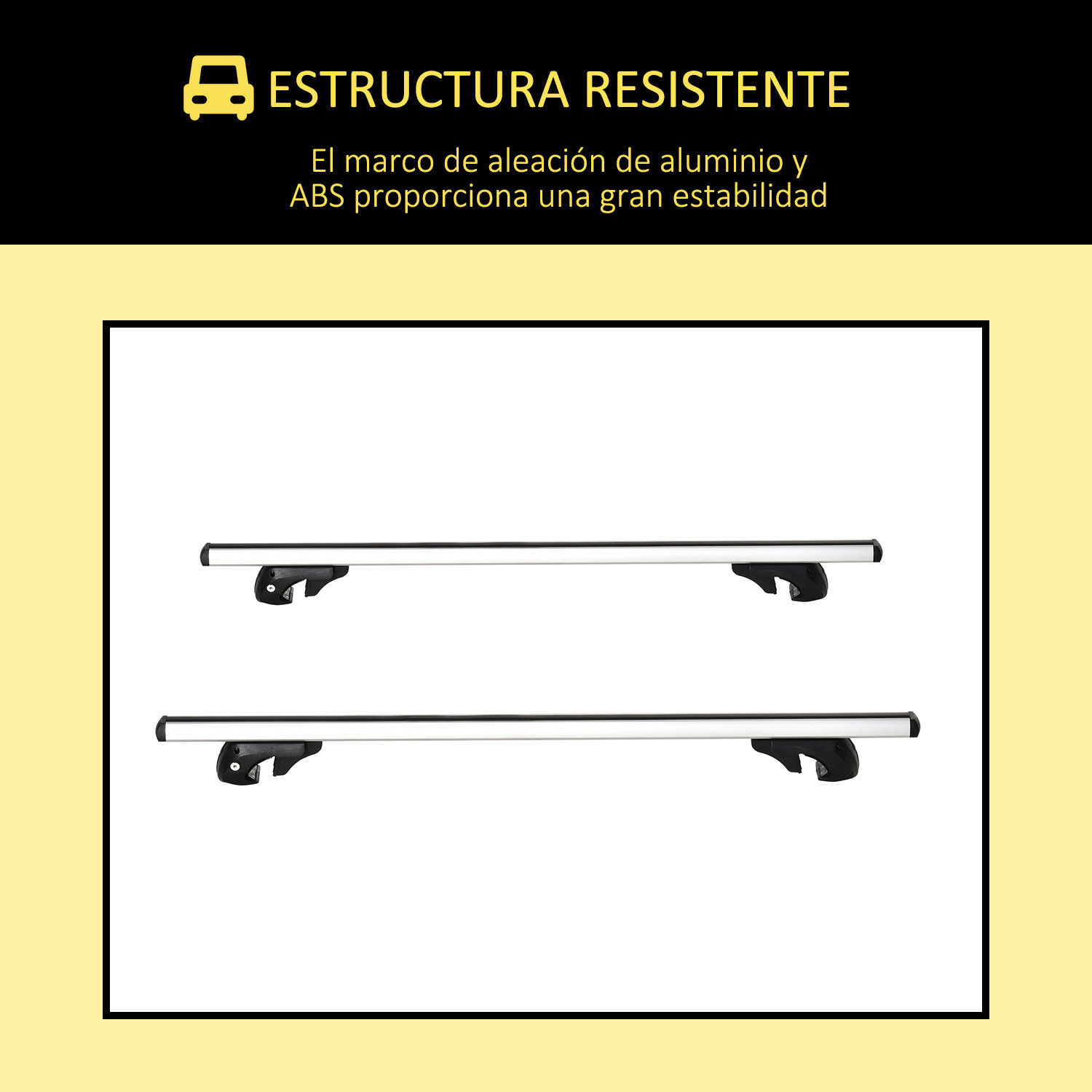 Barras de Techo Universales Portaequipajes Coche con 125 cm Rieles de Aluminio