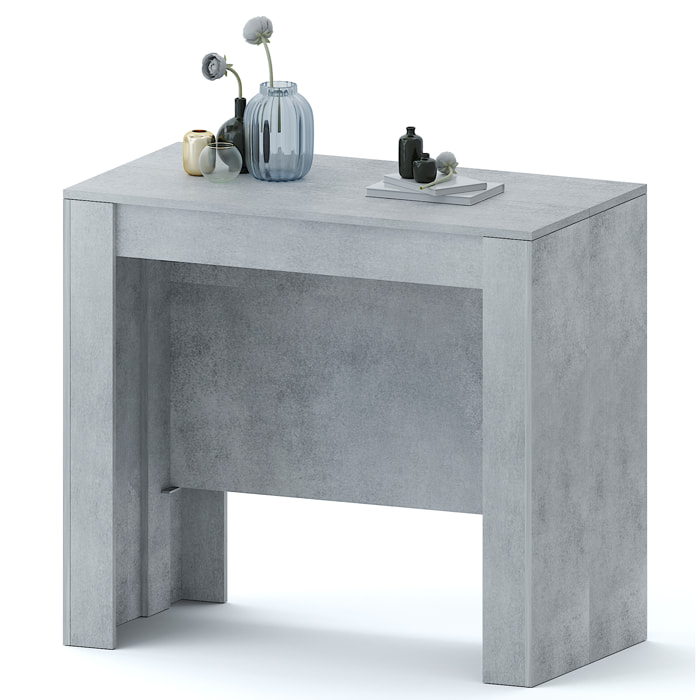 Tavolo Consolle Allungabile Oslo Fino A 2.37 Metri Tavolo 10 Posti Salvaspazio Design Moderno Consolle per Casa Ufficio 78 x 51 x 90 cm Grigio Cemento