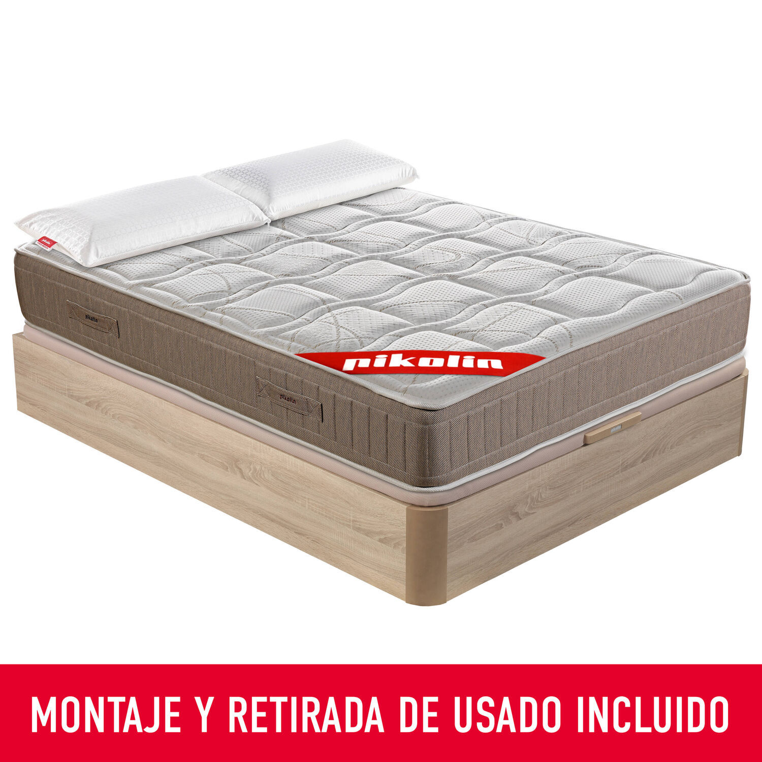 Colchón Muelles + Canapé Abatible + Almohada Visco | ENVIO, MONTAJE Y RETIRADA INCLUIDO | Snow