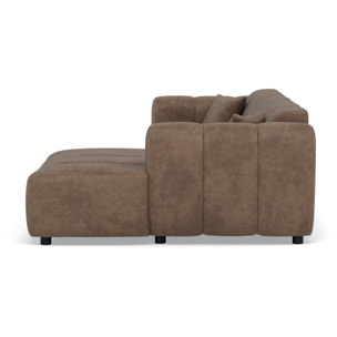 Curtis - canapé d'angle droit 4 places en simili - Taupe