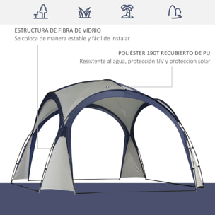 Carpa Tienda de Fiesta Gazebo 3.5x3.5m Toldo Abierto para Eventos Camping