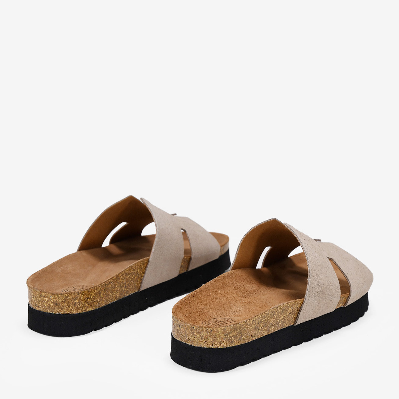 Sandalias de piel beige con suela bio
