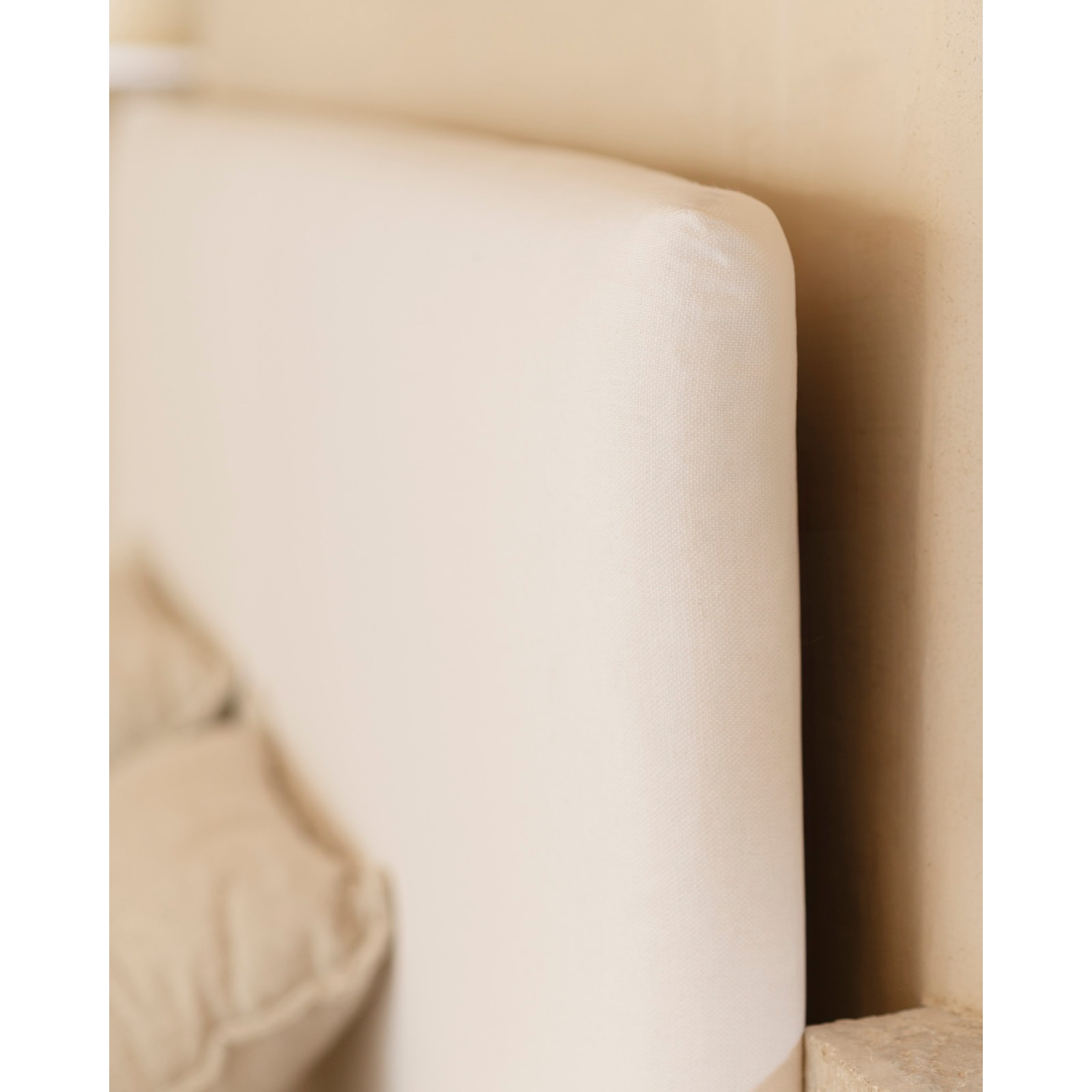 Lit rembourré en lin blanc pour les matelas en différentes tailles