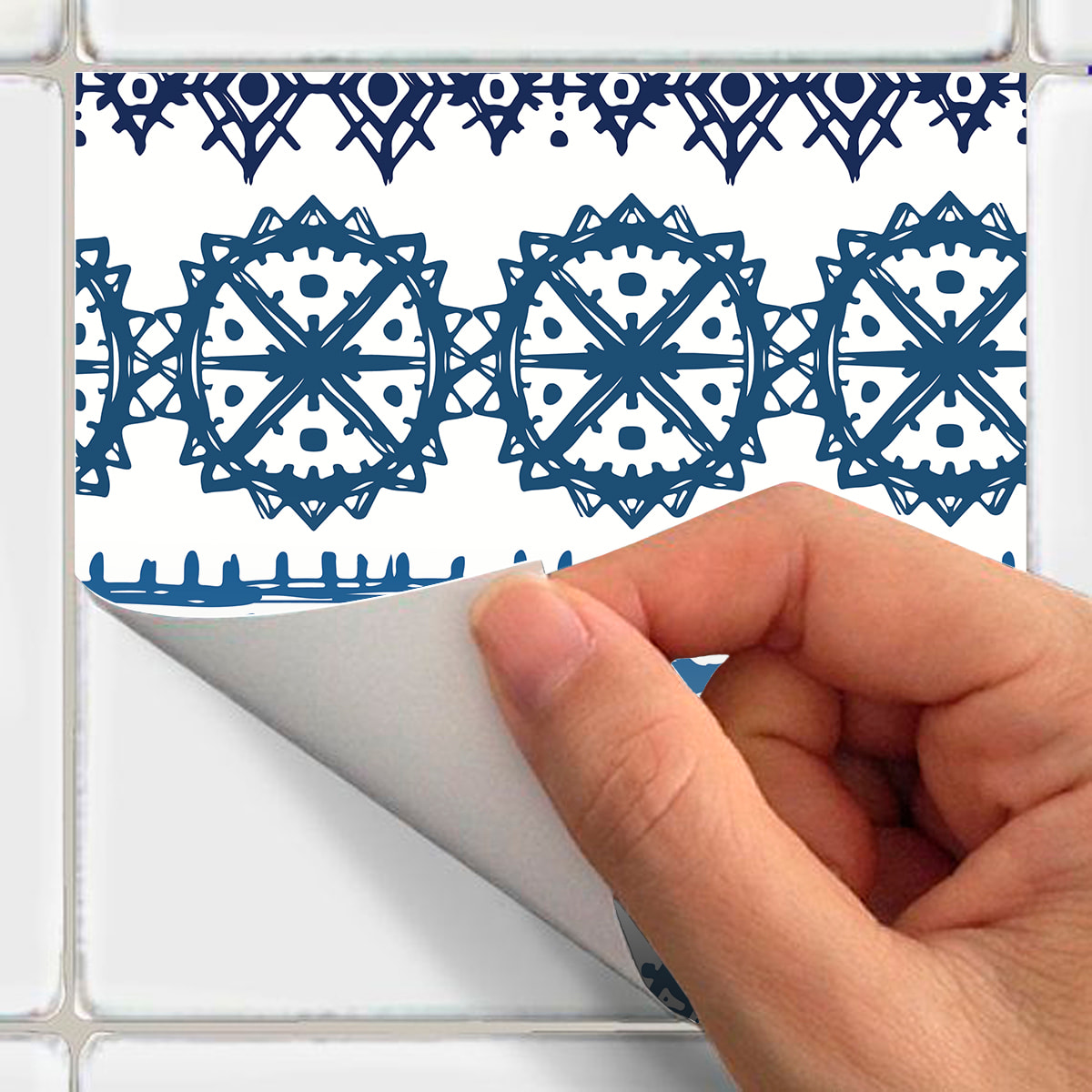 Stickers muraux - Sticker Mural Carrelage adhésif Cuisine Salle de Bain - 24 STICKERS CARRELAGES ETHNIQUE KISANGANI