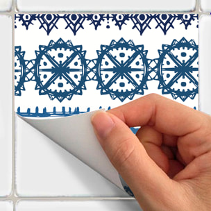 Stickers muraux - Sticker Mural Carrelage adhésif Cuisine Salle de Bain - 24 STICKERS CARRELAGES ETHNIQUE KISANGANI