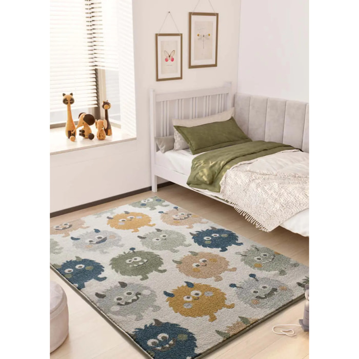 BEATS Alfombra infantil monstruos redondos multicolor, 120x170 cm