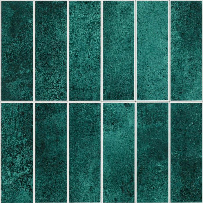 Crédence adhésive murale 3D  - Effet carrelage 4 pièces - Vert emeraude