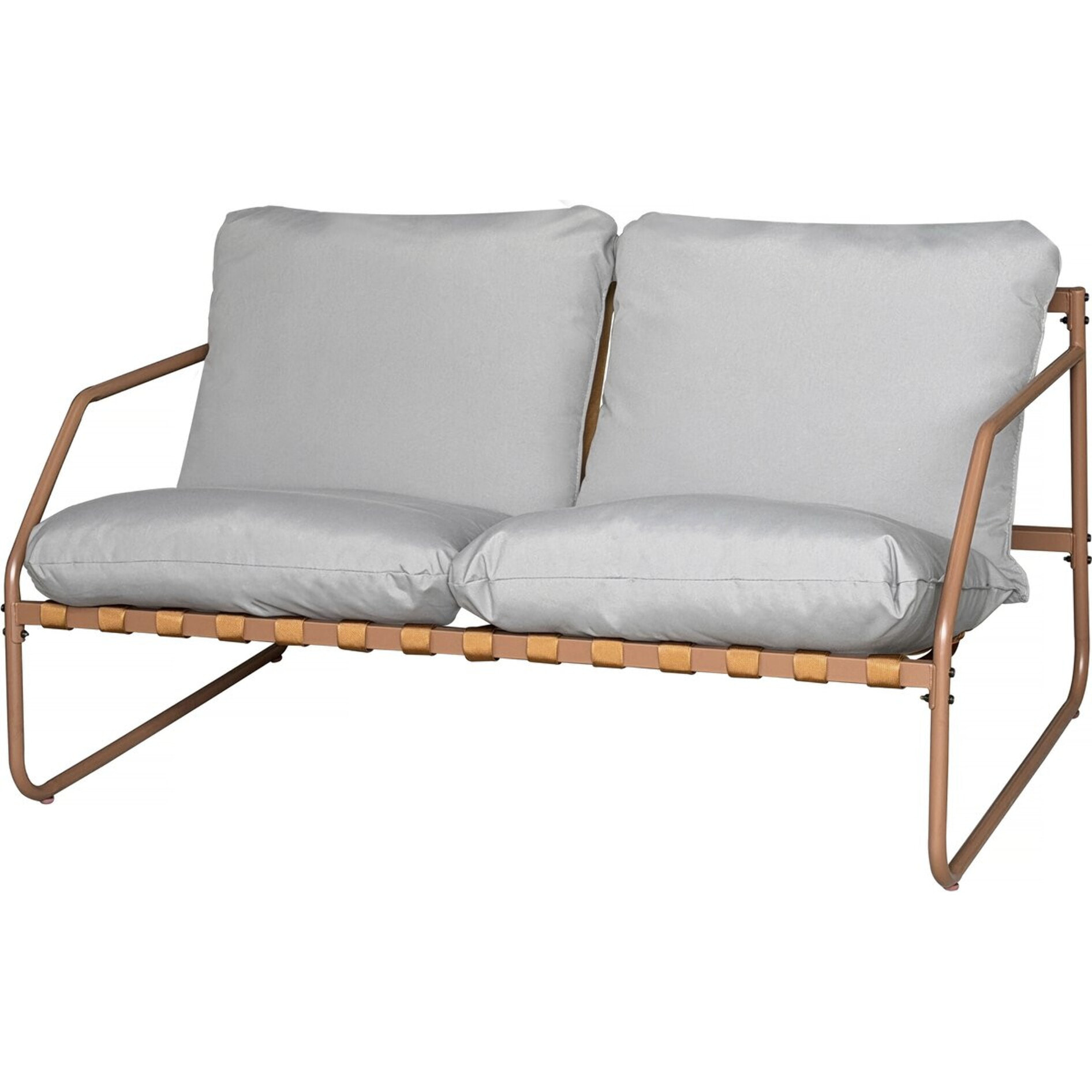 Salon de jardin en métal avec coussins "Sora" - 4 places - Terracotta