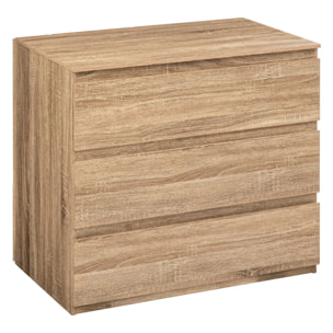 Commode 3 tiroirs Effet bois naturel Dolo