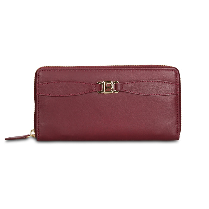 Portafoglio donna in vera pelle - Modello Eridana Plus - Con zip - 19.0 x 9.5 x 2.0 cm