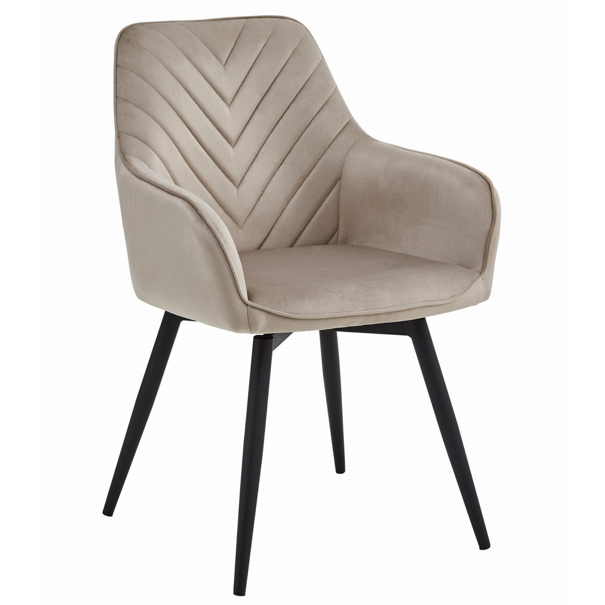 Sedia girevole Nana360 in velluto beige scuro