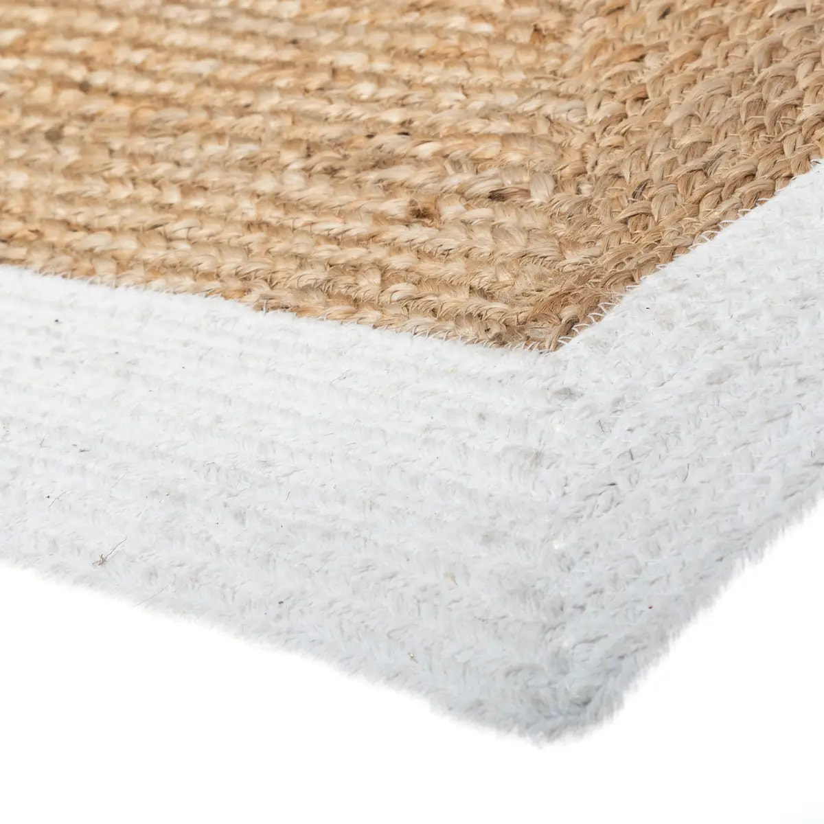 Tapis "Kahi" en jute bord blanc 120x170cm