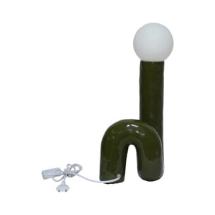 Lampe de table organique céramique vernis H 45cm ELMA