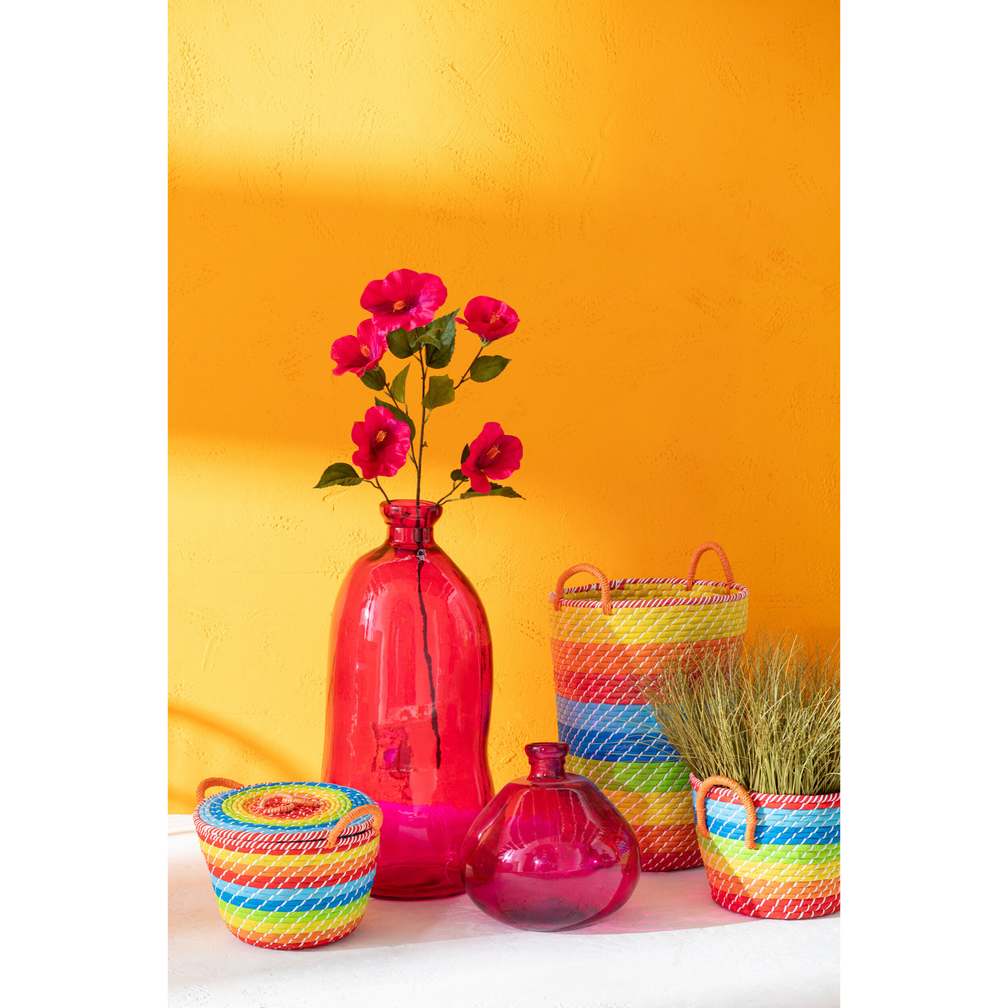 J-Line vase Bulle - verre - fuchsia - Ø 31.5 cm