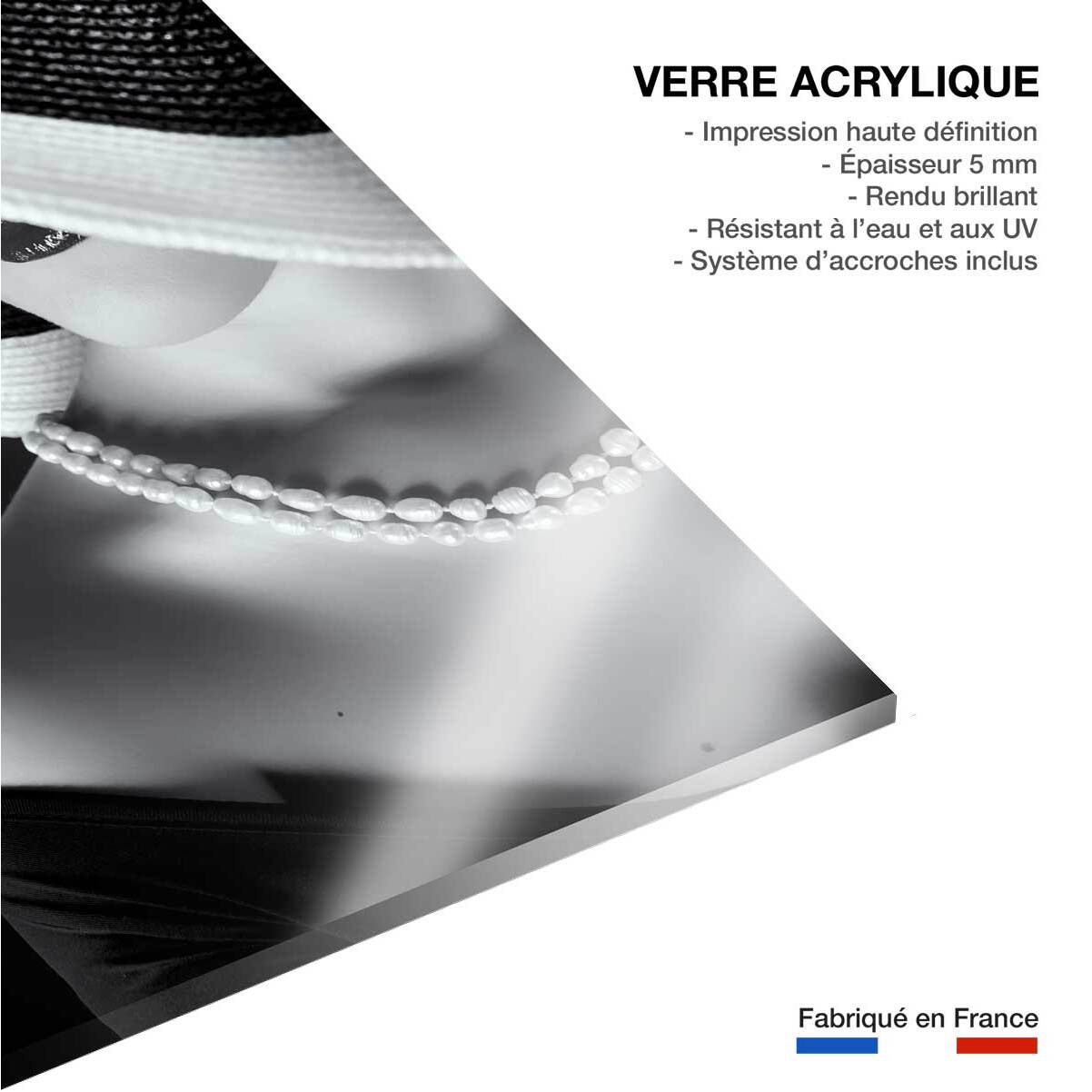 Tableau contemporain la femme au chapeau  Tableau plexiglas