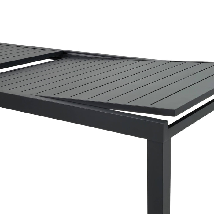 Table de jardin extensible aluminium + 10 assises ELORA + AMARA