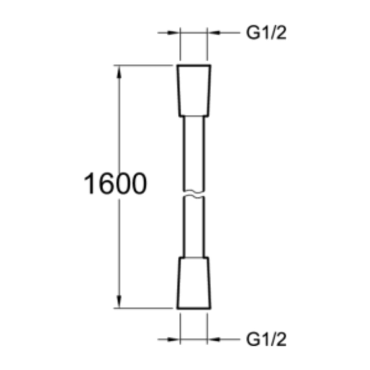 Flexible de douche lisse anti-torsion 1600 Chrome