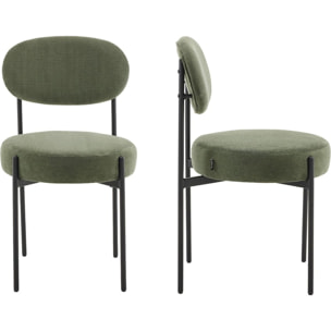 Lot de 2 chaises en velours côtelé - EVORA