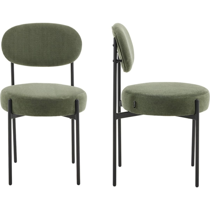 Lot de 2 chaises en velours côtelé - EVORA
