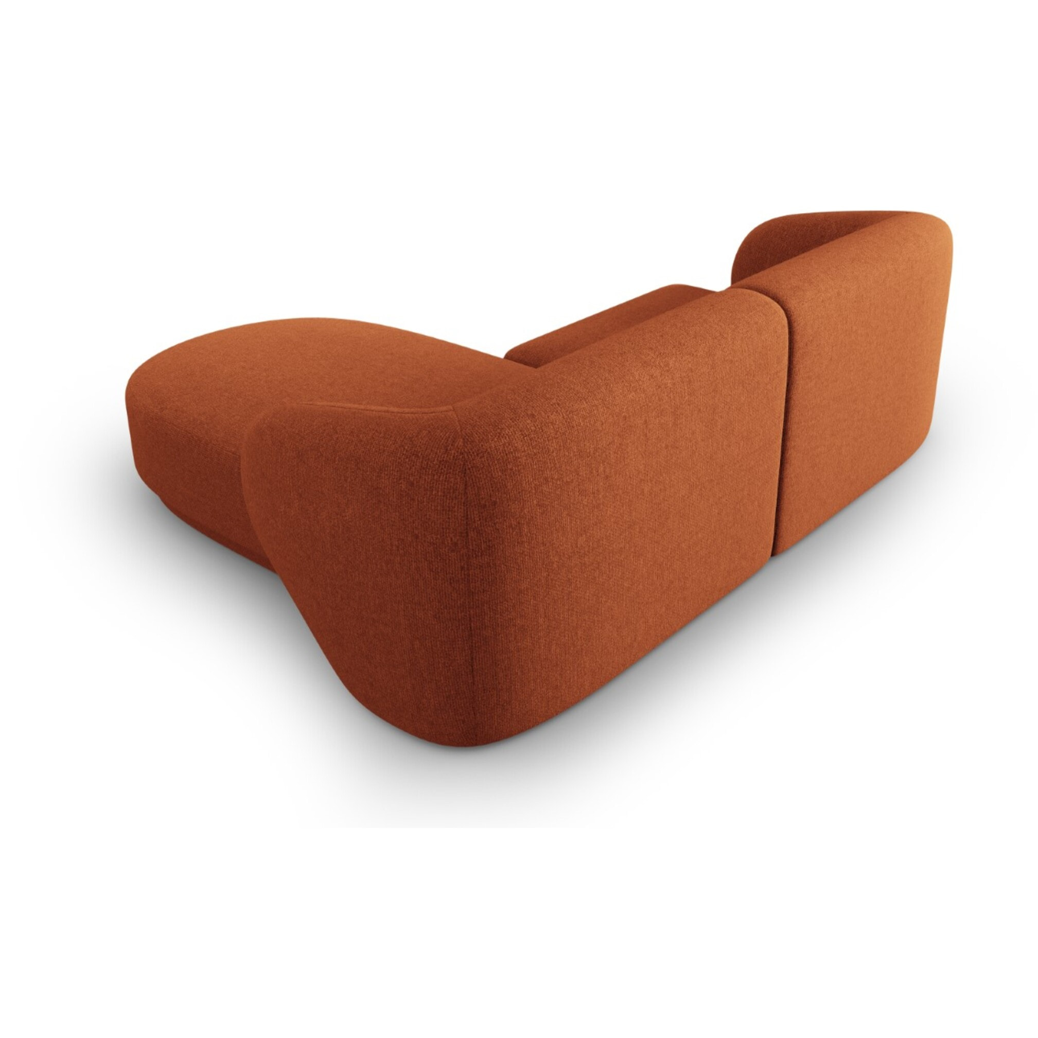 Canapé d'angle droit modulable "Lionel" 3 places en chenille mélange terracotta