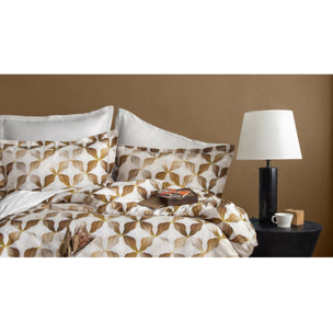 Parure housse de couette 240x220 cm et 2 taies d'oreiller 63x63cm satin de coton imprimé