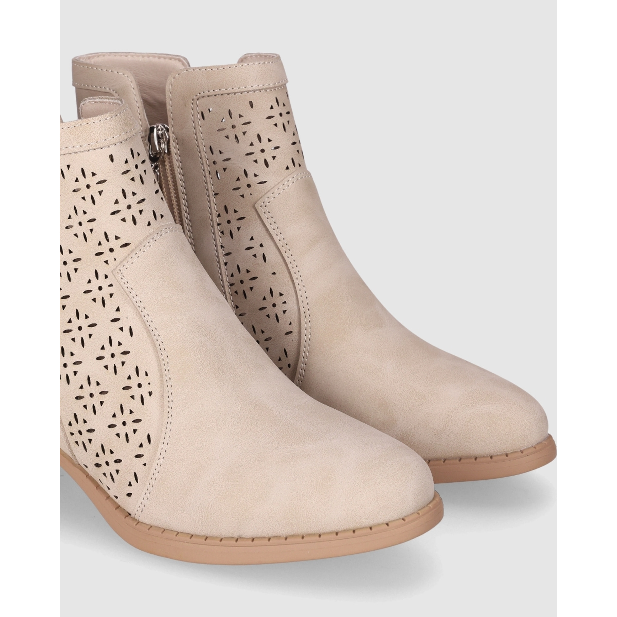 Botines - Beig - Tacón: 3 cm