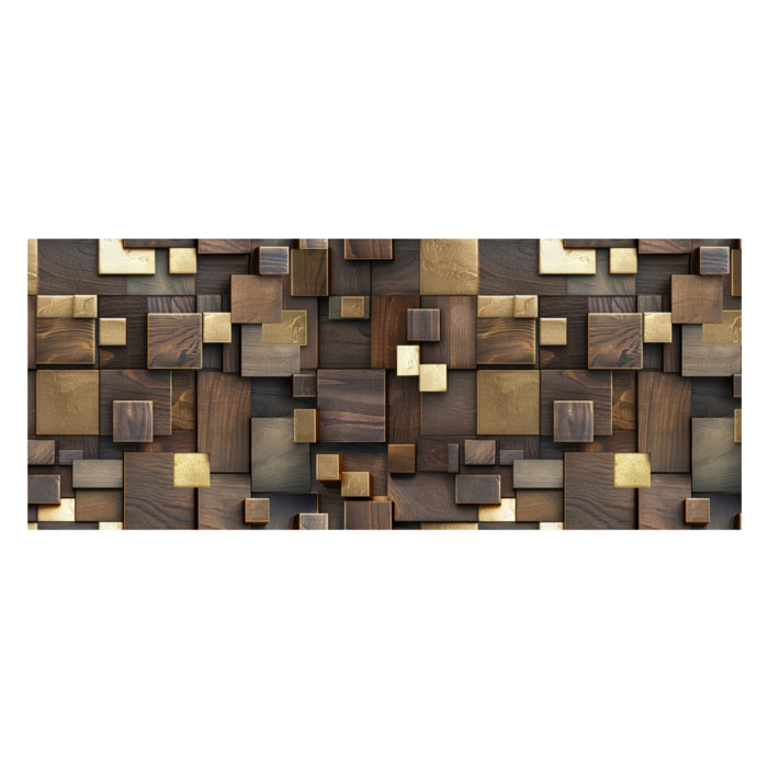 Tappeto Passatoia Corsia Cucina Ingresso Antimacchia Disegno Quadri 3d Marrone 3766