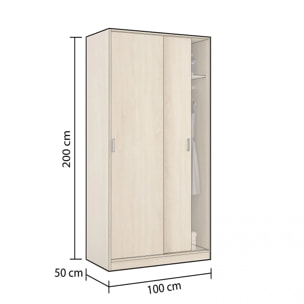 Armario Lenor 2 Puertas Correderas Roble Canadian