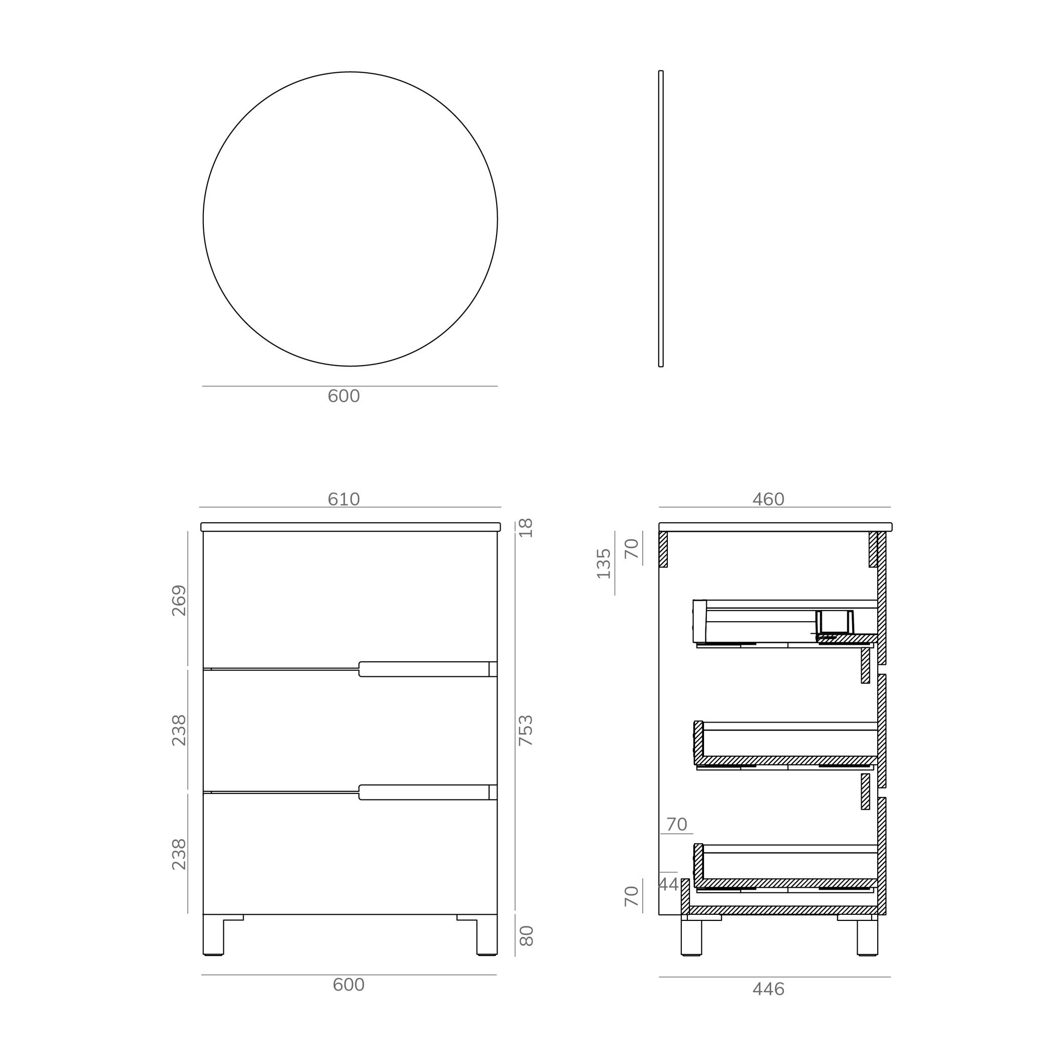 Ensemble de salle de bain MEMPHIS 3C, Alday, 60 cm, Teka