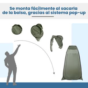 Tienda de Ducha Pop-Up Tienda de Privacidad Portátil Tienda Instantánea con Bolsa de Transporte para Baño Vestuario Cambiador 120x120x190 cm Verde