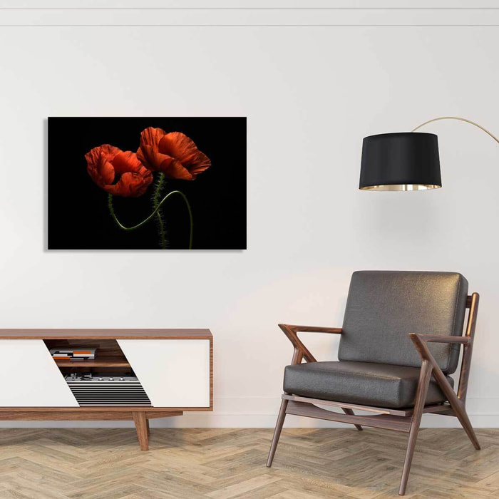 Tableau coquelicot enlacés  Toile imprimée