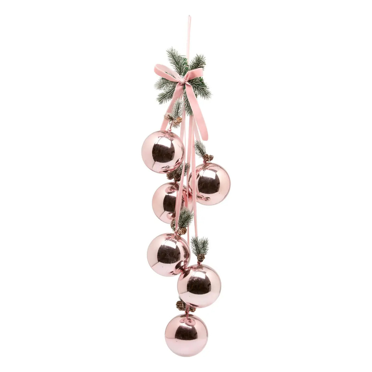SUSP 6 BOULES ROSE