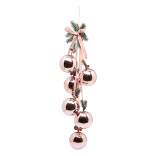 SUSP 6 BOULES ROSE
