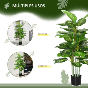 Árbol Artificial de Perenne 120 cm Planta Artificial Decorativa Grande Decoración para Hogar Oficina Balcón Dormitorio Verde