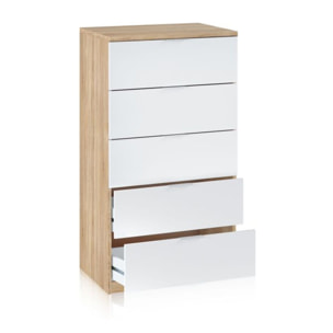 Cómoda Akari Blanco Artik (Blanco Mate) - Roble Canadian