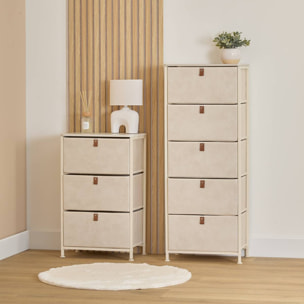Rangement Tissa beige 3 tiroirs