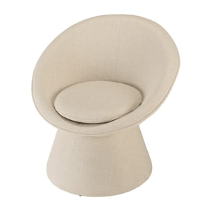 AGATHE - Fauteuil rembourré en tissu beige