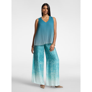 Elena Mirò - Top plissé di colore sfumato - Verde acqua